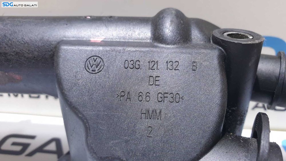 Tub Tubulatura Cot Flansa Apa Lichid Racire Termostat Radiator cu Senzor Temperatura Skoda Octavia 2 2.0 TDI BMM BMN 2004 - 2013 Cod 03G121132B[S0323]