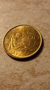Moneda 200 lire Italia 1980