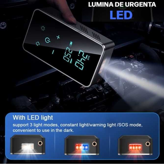 Compresor auto electric, Pompa 6 in 1  12V, cu afisaj digital LCD
