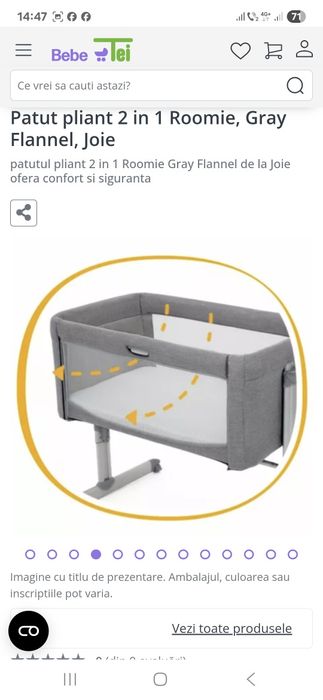 Pătuț pliant 2 in 1 pentru bebeluși