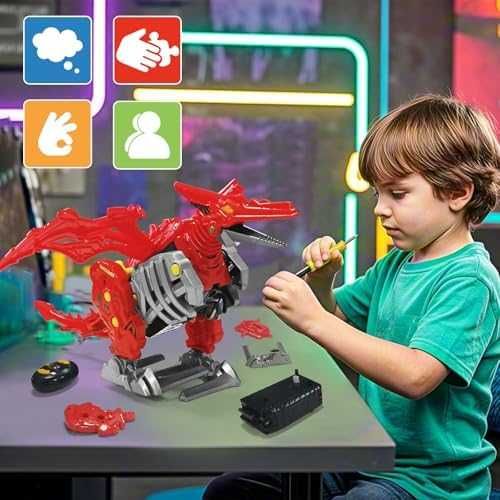 Нов RC Динозавър Играчка Сглобяема STEM Подарък за Деца 8+ години