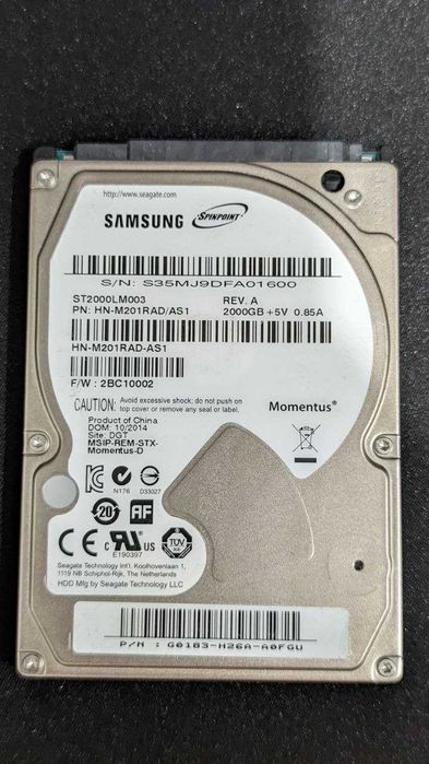 Продам 2TB жесткий диск для ноутбука (2000GB HDD 2.5)