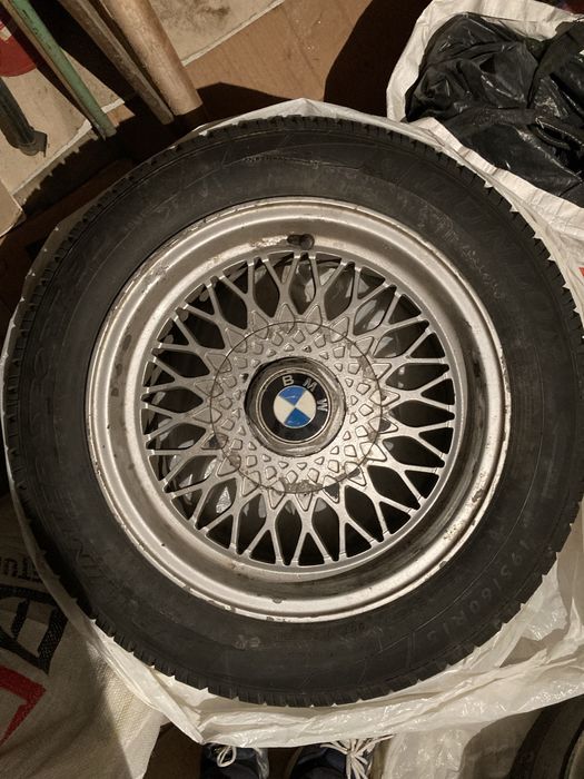 Jante R15 4x100 replica BBS + cauciucuri 195 60 R15 dot vechi