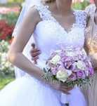 Ocazie !! Rochie de mireasă cu voal si cercuri