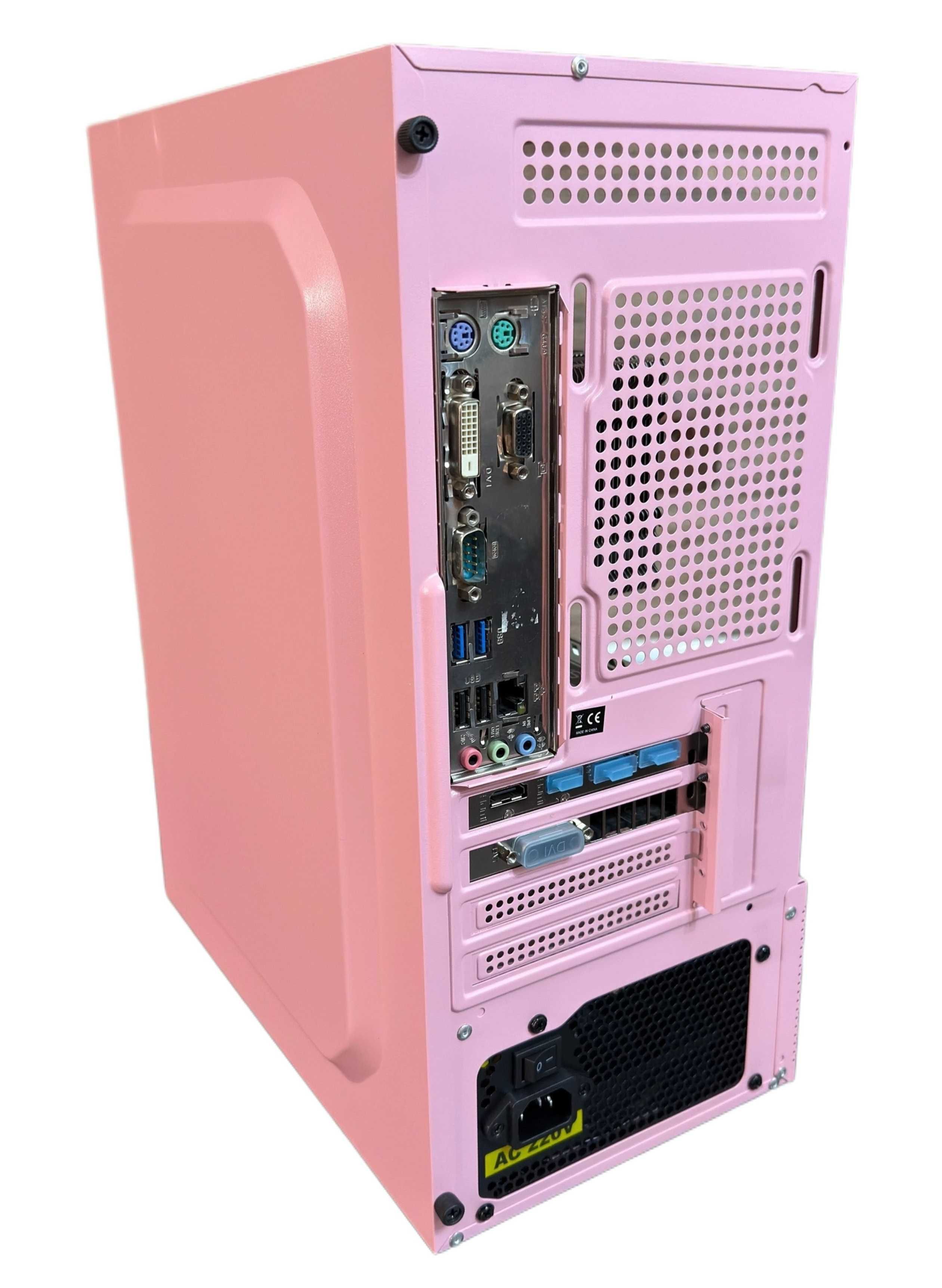 Розов геймърски компютър i7 4770K RX 480 8GB GDDR5 RAM 16GB SSD 512GB
