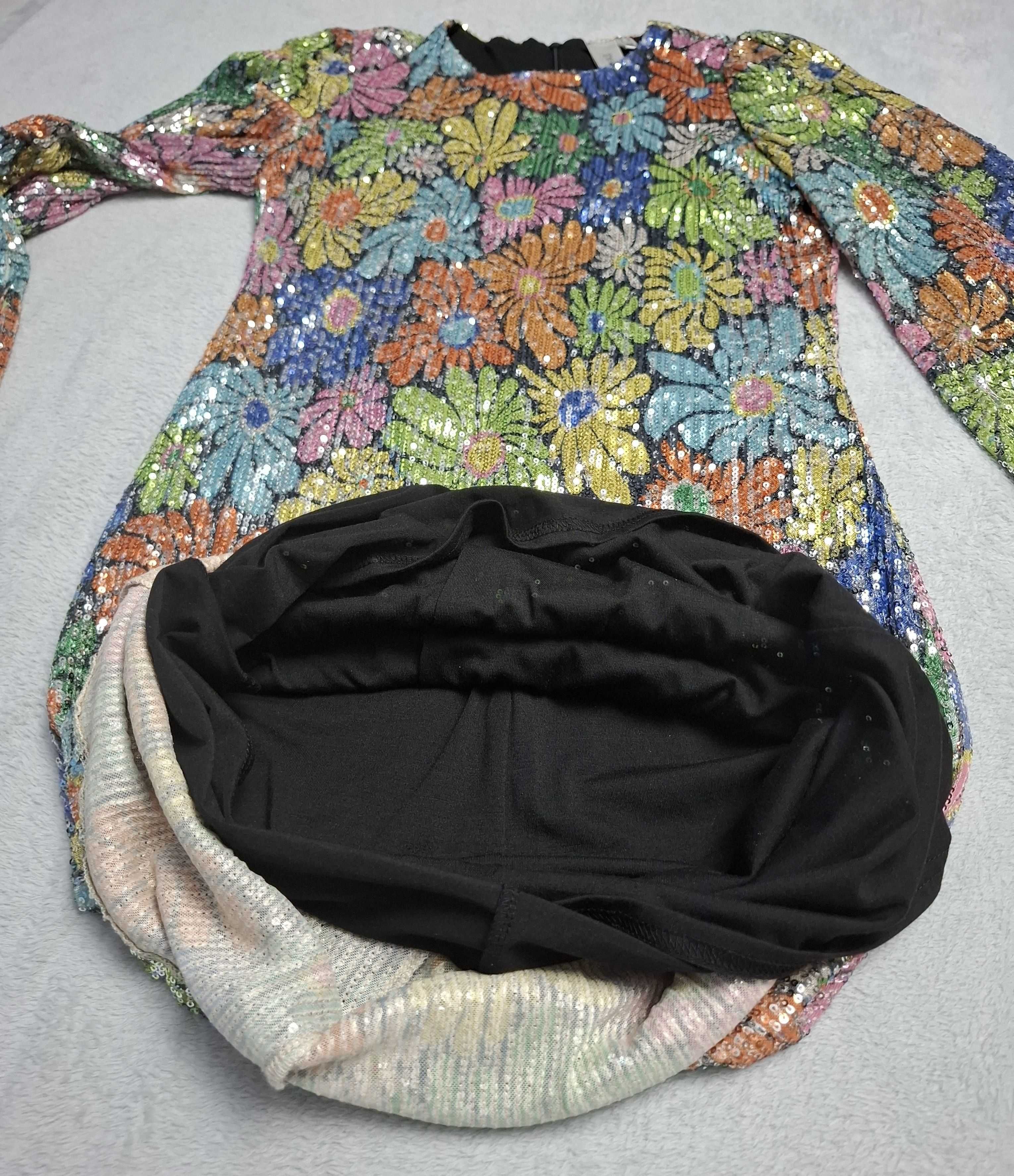 Rochie midi multicolora cu paiete, 38-M, Y.A.S