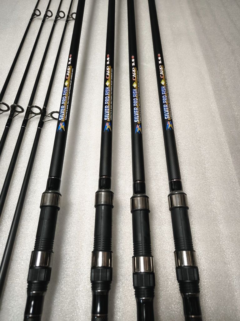 SET 4 Lansete East Shark SILVER PRO FISH 3.60m 3.5Lbs din 2 segmente