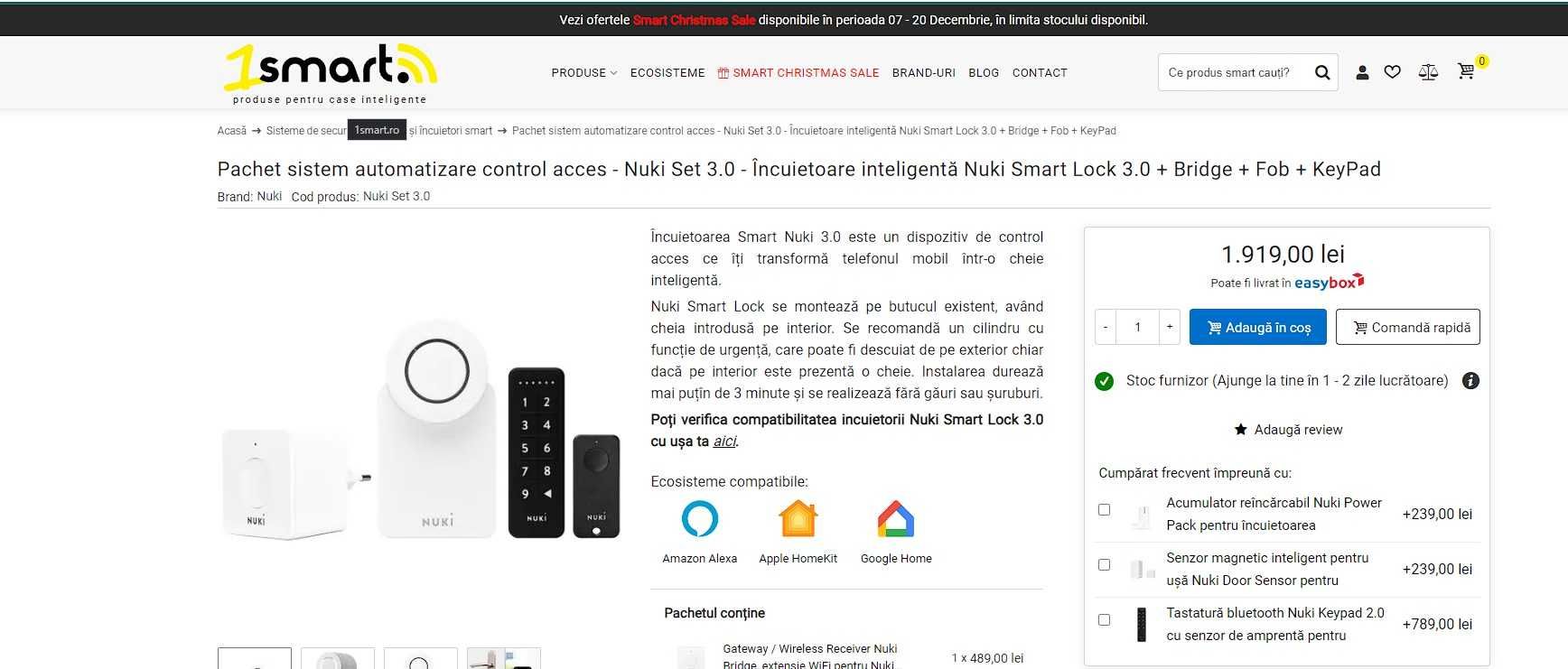 Incuietoare Inteligenta kit Nuki Smart Access Kit 3.0 Nou