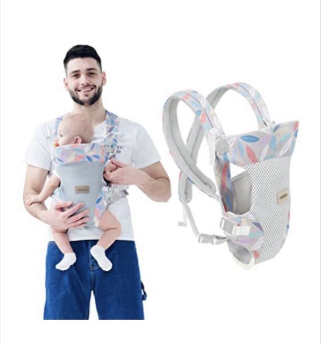 Marsupiu Ergonomic BABYPARK, 4 in 1 pozitii de purtare, 100% bumbac