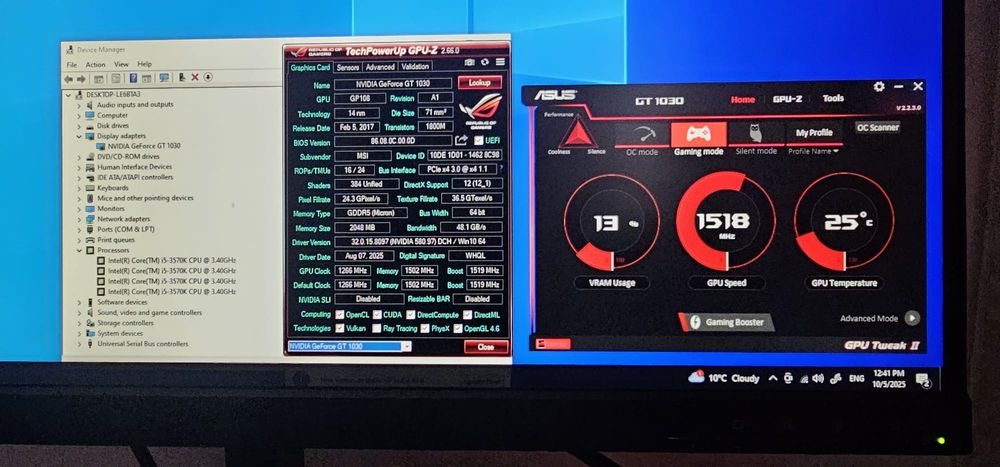 Placa video MSI GT 1030 AERO ITX OC 2GB GDDR5 64-bit LA 170 RON