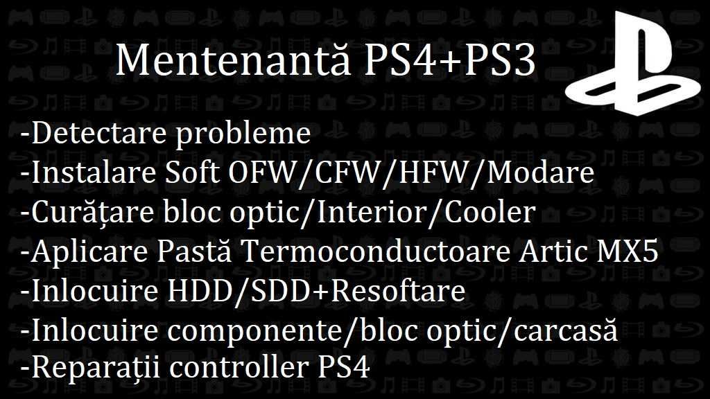 PS4 PS3 Playstation 3 Playstation 4 Mentenanta / Curatare