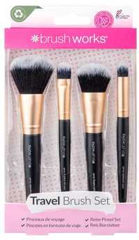 Set pensule machiaj - Brushworks Travel Makeup Brush Set 1 + 1 CADOU