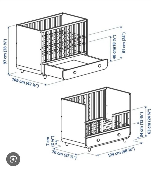 Patut bebe 60x120 si comoda Myllra Ikea