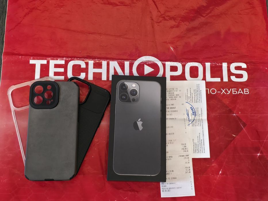 128GB iPhone 13 Pro MAX Технополис Гаранция 2024г. Graphite / Черен