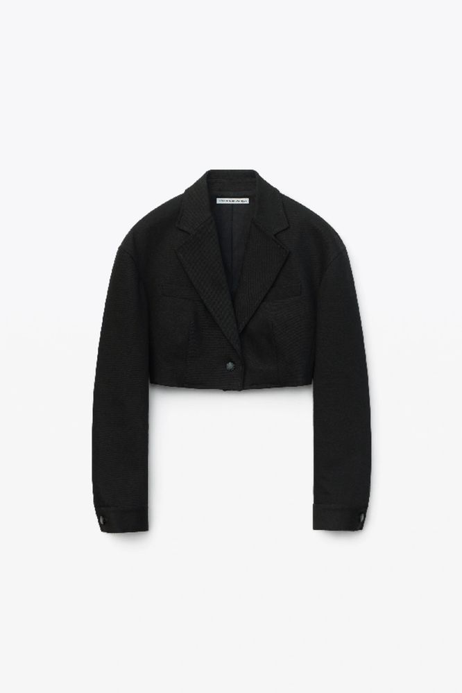 T by Alexander Wang кропнат деним блейзър