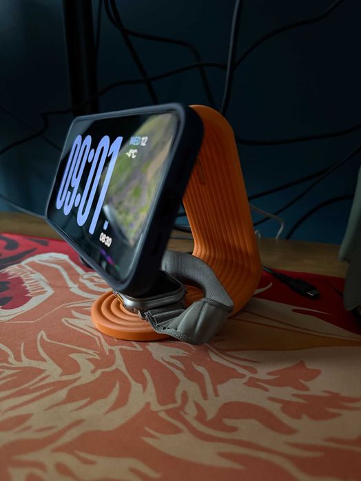 Suport incarcator magsafe iPhone si Apple Watch Stand printat 3D