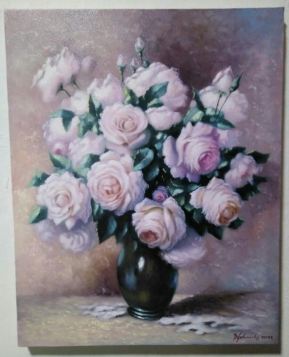 Tablou "Vaza cu flori" - ulei pe panza