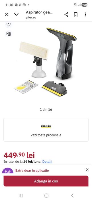 Aspirator ,curățitor geamuri Karcher .WV 5 Plus N