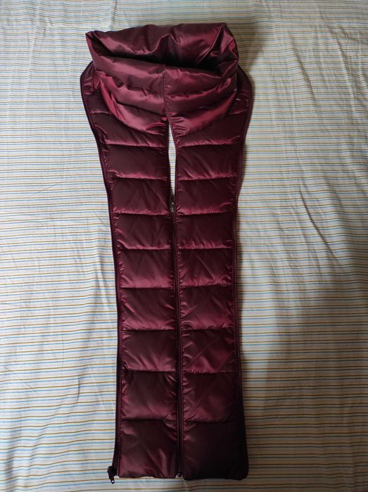 Ново дамско дълго атрактивно пухено яке в цвят бордо, ANDREWS, р-р 44