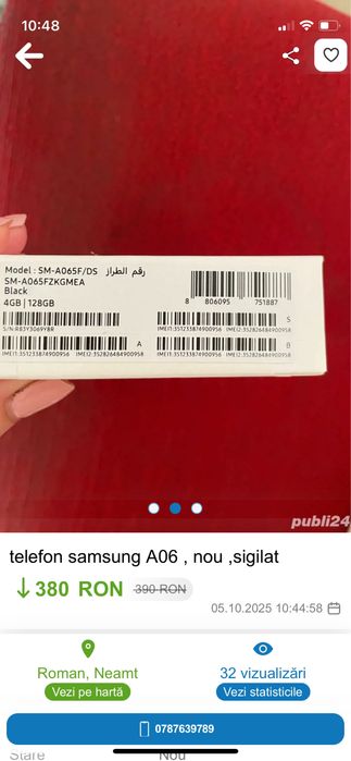 Vand telefon, nou sigilat, primit cadou