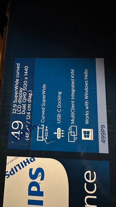 49 инчов Монитор Philips Briliance 499p9 ultra wide