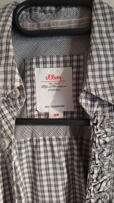 Риза S. Oliver сиво каре размер 34