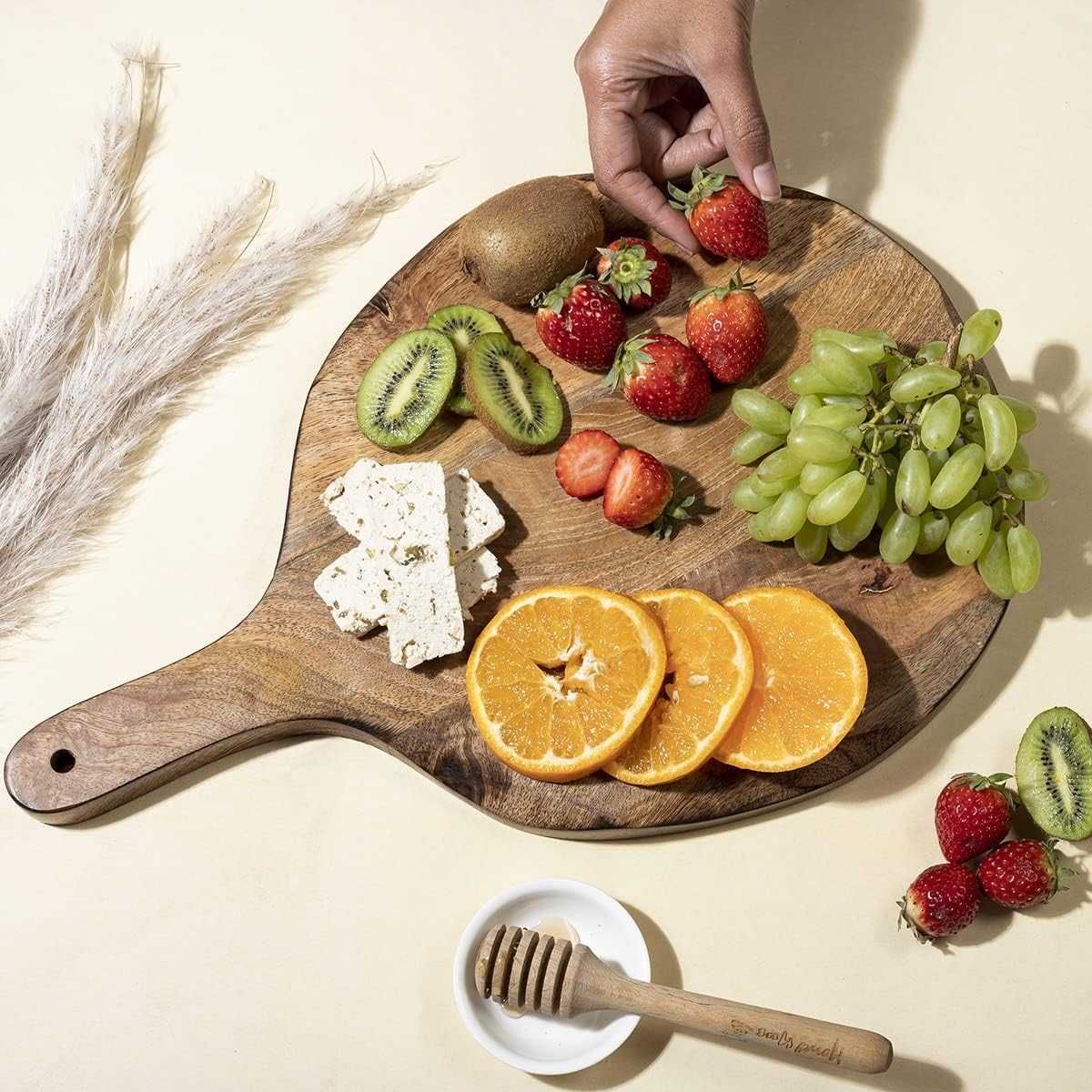 Tabla servire, spatula pizza, lemn, 40x28x2.5cm