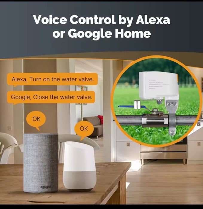 Valva robinet apa/gaz wireless cu baterii