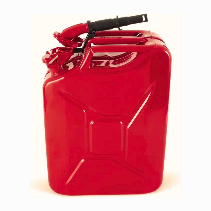 Canistra Metal 20 L pentru Combustibil, cu Palnie Metalica, Rosu