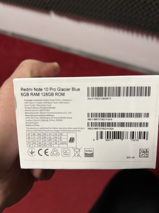 Vând Redmi Note 10 pro. Glacier blue 6Gb Ram 128Gb Rom