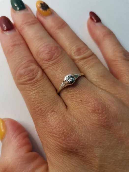 Inel Aur 14K Diamant Austria Button
