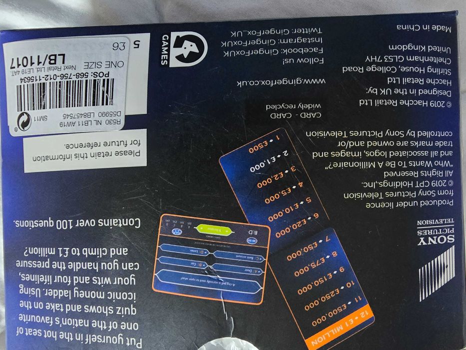 Joc carti "Who wants to be a milionare?"