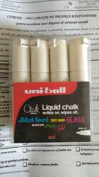 Marker creta lichida UNI Chalk Jumbo 4 buc ALB