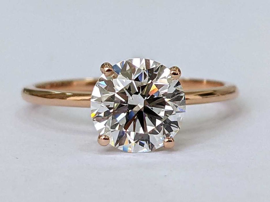 18K розово злато с диамант 2.04 изключителен блясък