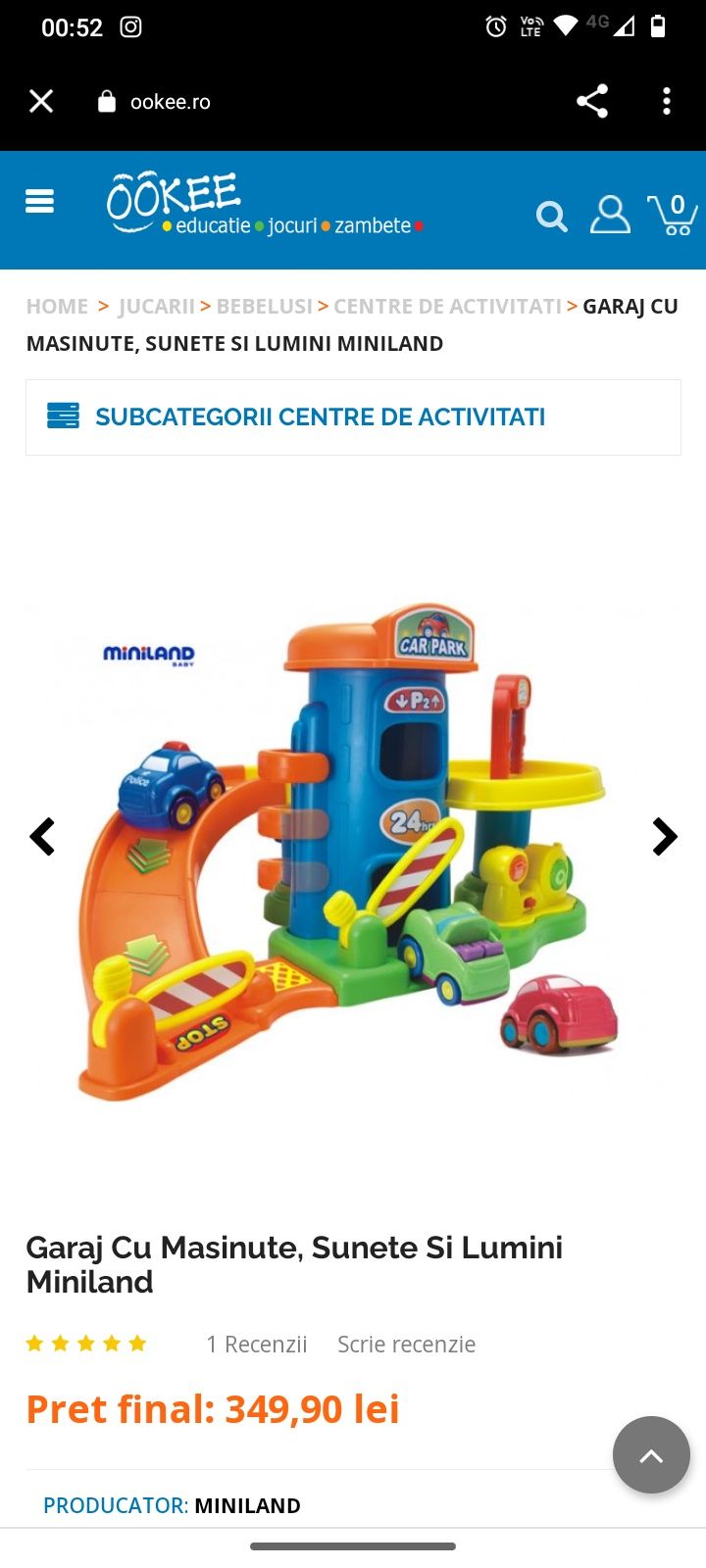 Set joaca Primul Meu Parc Auto, cu sunete si lumini motricitate