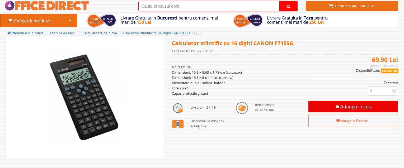 Calculator Office Canon F-715SG