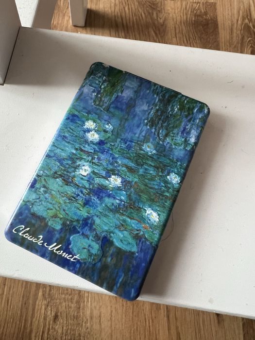 Сгъваемо козметично двойно огледало с водните лилии на Claude Monet