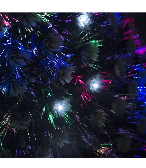 Brad de Craciun Artificial 210 cm, Fibra Optica + 240 LED-uri RGB