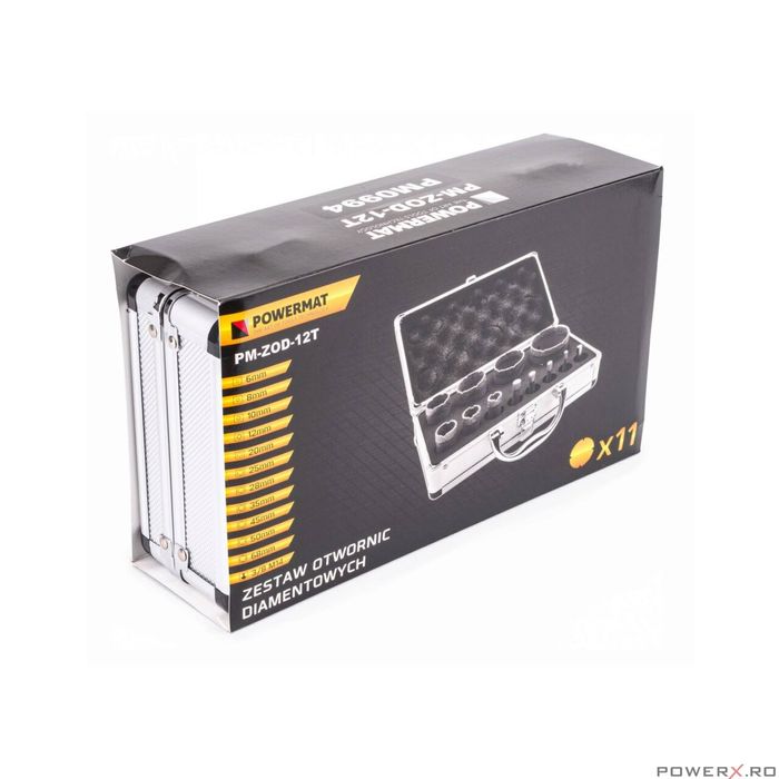 Set 12 piese freze diamantate si adaptor M14/HEX, Powermat