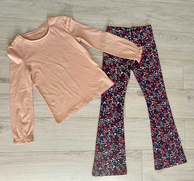 Set fete C&A marimea 128, pant+bluza bumbac, noi