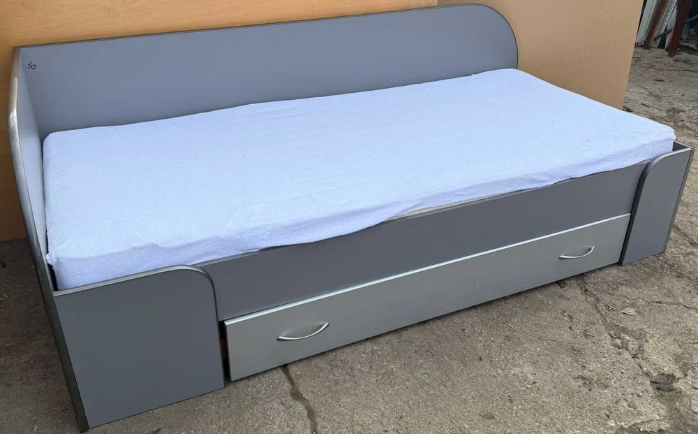 2 buc Pat De colt pentru o persoana; Pat cu Sertare si Saltea 200x90