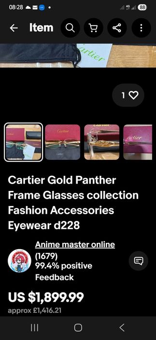 Ochelari Gold Panthere Cartier Originali 100%