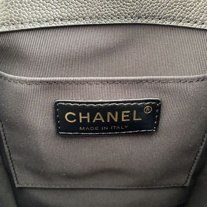 Rucsac ghiozdan Chanel 20x21cm, piele caviar, Premium