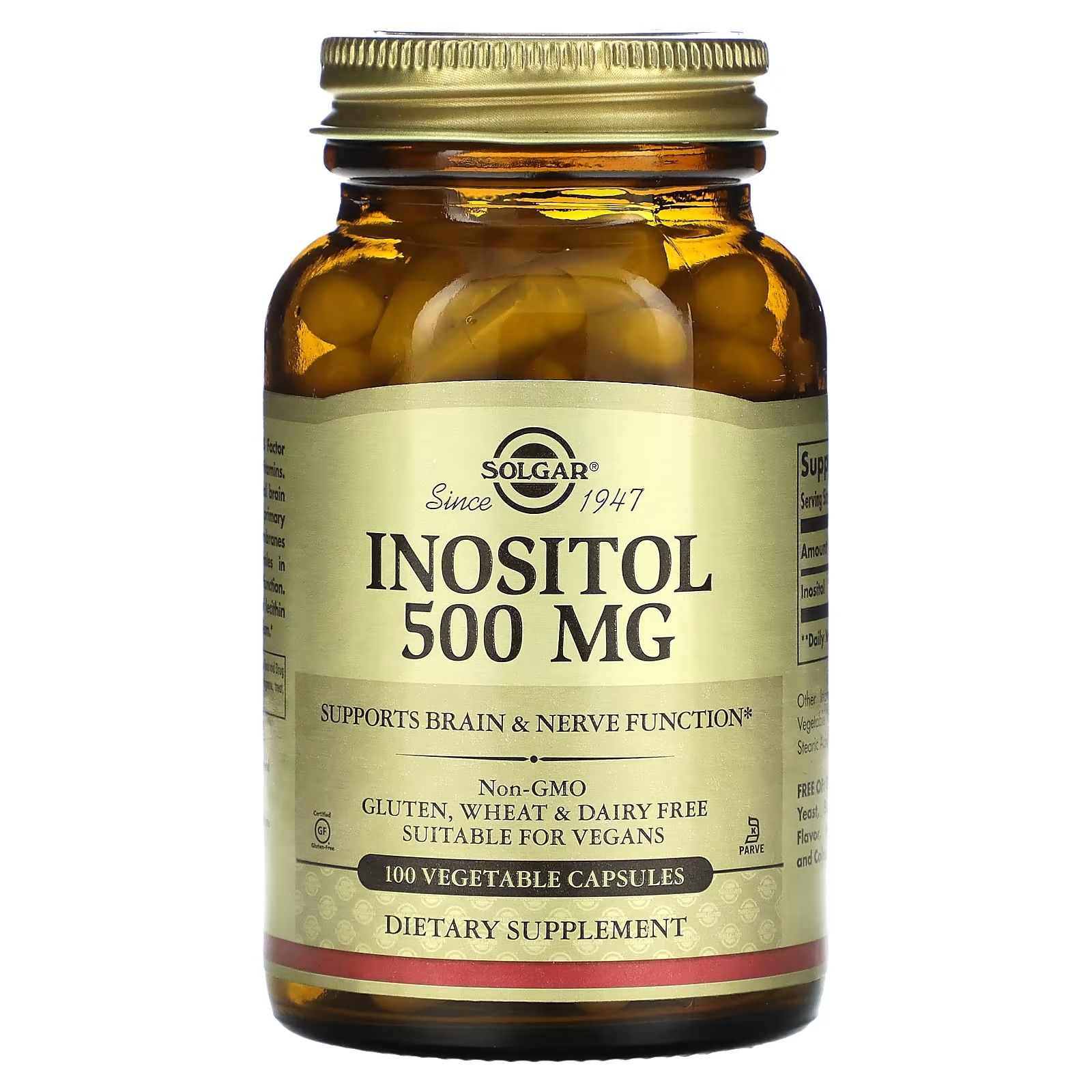 Инозитол Solgar, Inositol Capsules
500мг 100 капсул