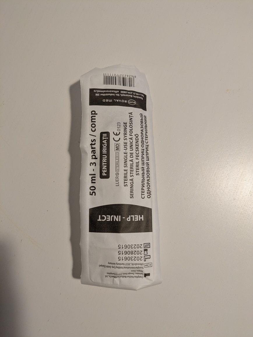 Seringi 50 ml tip Guyon, Pentru lavaj, irigatie