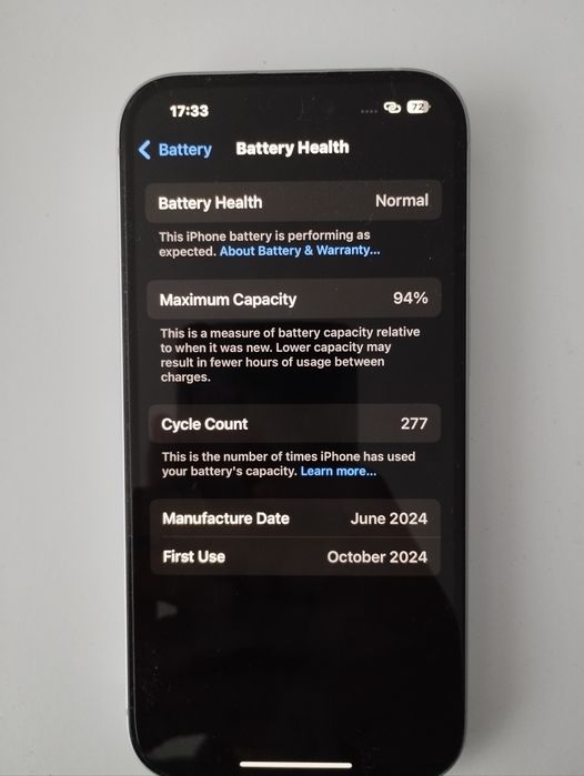 iPhone 15 128GB Blue 94% Перфектен!