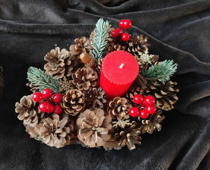 Коледни свещници и венчета ръчна изработка