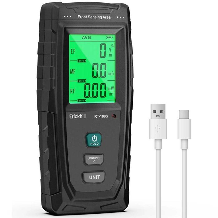 EMF Meter RT-100S, testare EF/MF/RF, câmp magnetic detector radiatii