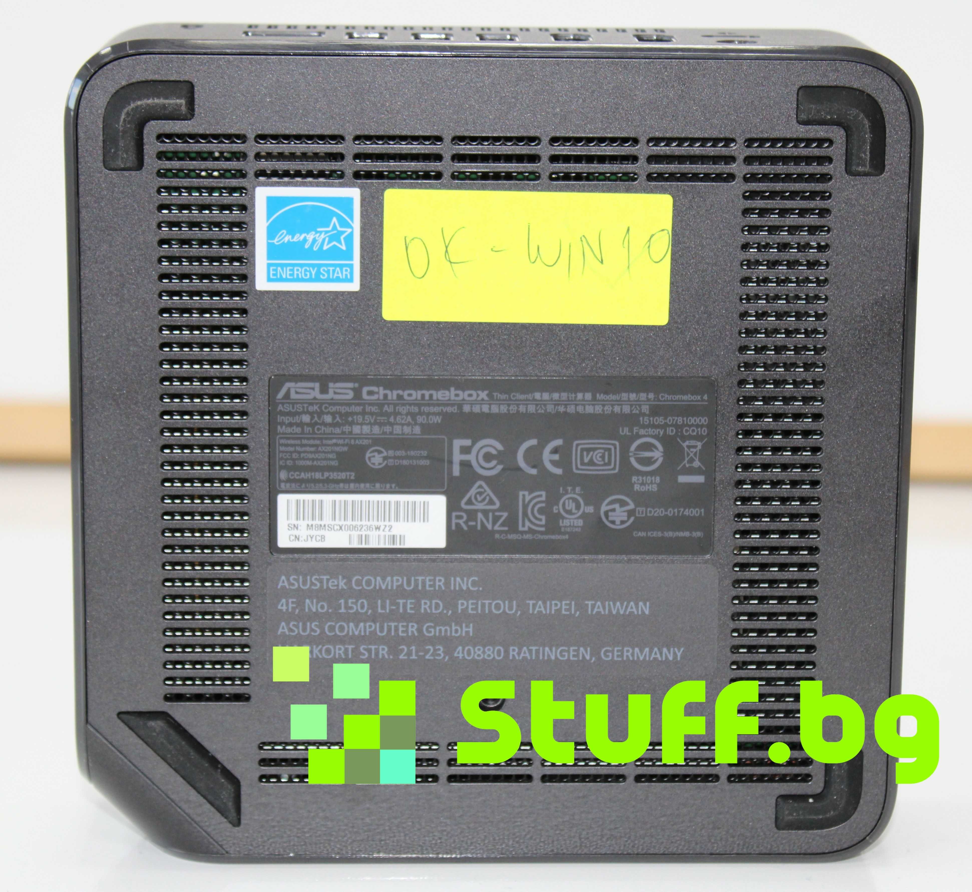 Компютър PC ASUS Chromebox 4 i5-10210U/8GB RAM/128GB SSD с Windows 10