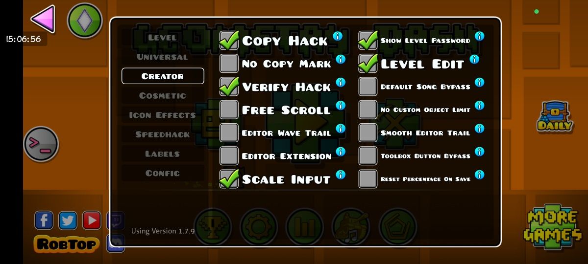 Продам читы на geometry dash